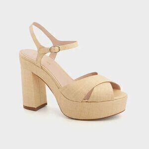 Tuckernuck Raffia Pippa Platform Heels Size 9 1/2